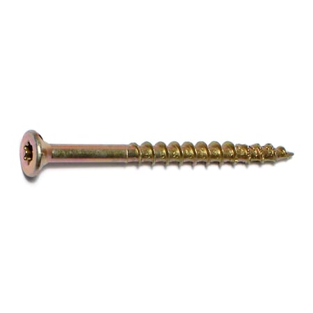 Saberdrive Wood Screw, #8, 2 in, Zinc Yellow Steel Flat Head Torx Drive, 735 PK 09299
